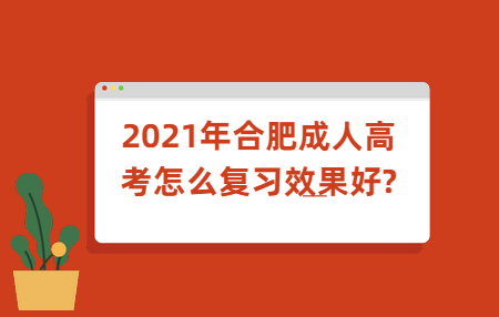 2021年合肥成人高考怎么复习效果好?