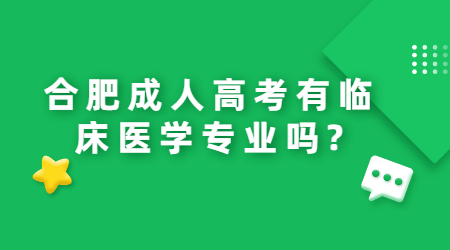 合肥成人高考有临床医学专业吗?