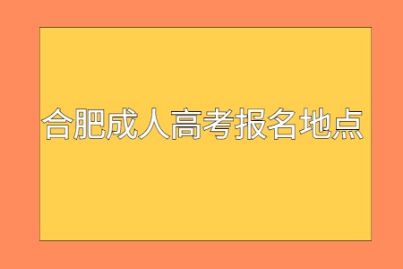合肥成人高考报名地点