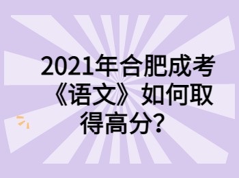 2021年合肥成考《语文》如何取得高分？