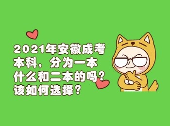 2021年安徽成考本科分为一本什么和二本的吗该如何选择