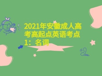 2021年安徽成人高考高起点英语考点1名词