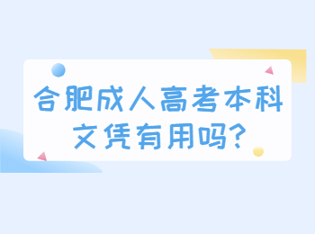 合肥成人高考本科文凭有用吗