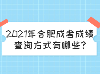 合肥庐阳区成考成绩查询方式