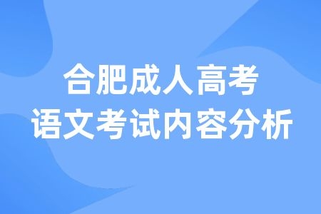 合肥成人高考语文考试内容分析