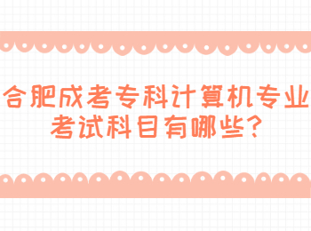 合肥成考专科计算机专业考试科目有哪些