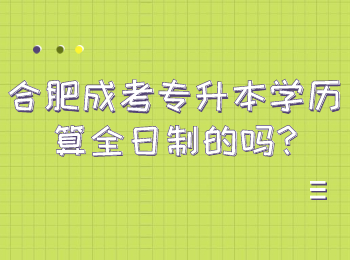 合肥成考专升本学历算全日制的吗