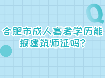 合肥市成人高考学历能报建筑师证吗