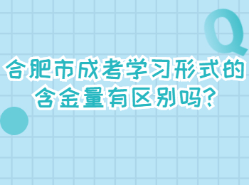合肥市成考学习形式的含金量有区别吗