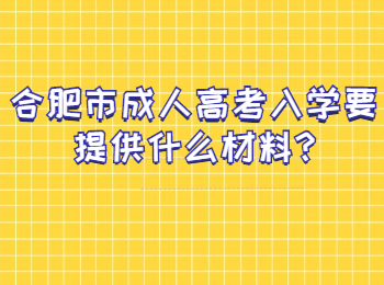 合肥市成人高考入学要提供什么材料