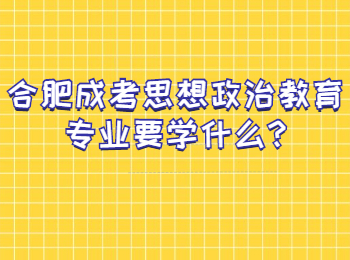 合肥成考思想政治教育专业要学什么