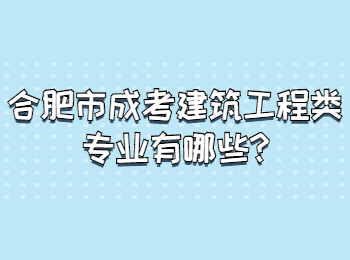 合肥市成考建筑工程类专业有哪些