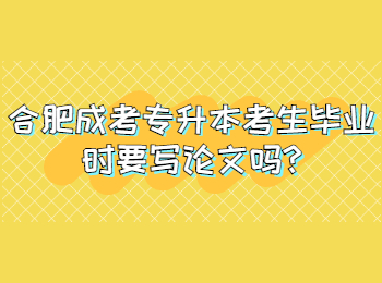 合肥成考专升本考生毕业时要写论文吗