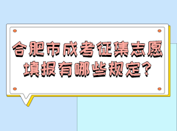 合肥瑶海区成考征集志愿填报有哪些规定