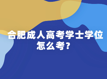 合肥成人高考学士学位怎么考？