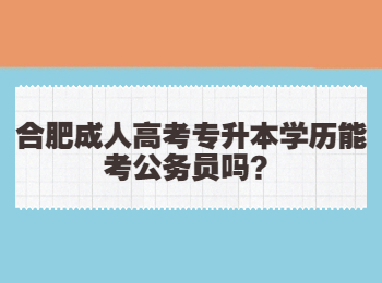 合肥成人高考专升本学历能考公务员吗？