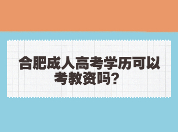 合肥成人高考学历可以考教资吗？