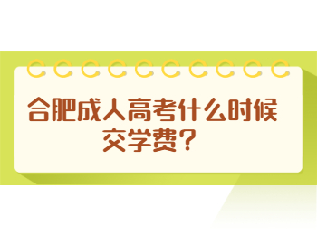 合肥成人高考什么时候交学费？