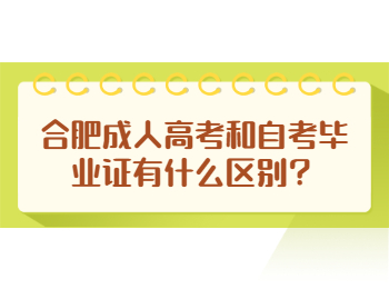 合肥成人高考和自考毕业证有什么区别？