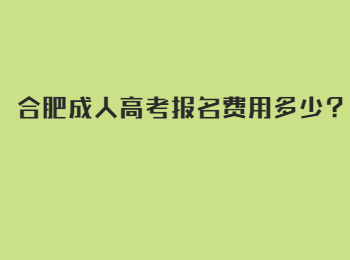 合肥成人高考报名费用多少？