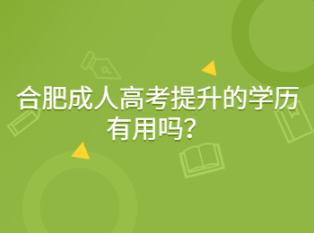 合肥成人高考提升的学历有用吗？