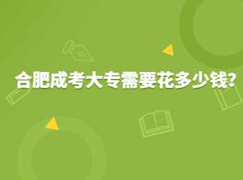 合肥成考大专需要花多少钱？