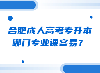 合肥成人高考专升本哪门专业课容易？