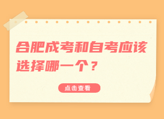 合肥成考和自考应该选择哪一个？