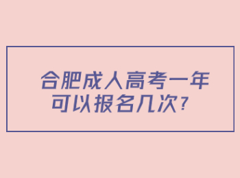 合肥成人高考一年可以报名几次？