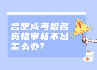 合肥成考报名资格审核不过怎么办?