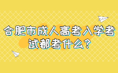 合肥市成人高考入学考试都考什么