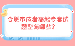 合肥市成考高起专考试题型有哪些